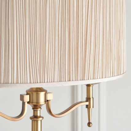 Endon 63620 - Golvlampa STANFORD 2xE14/40W/230V mässing/beige