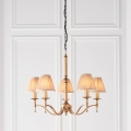 Endon 63627 - Kedjehängd ljuskrona STANFORD 5xE14/40W/230V mässing/beige