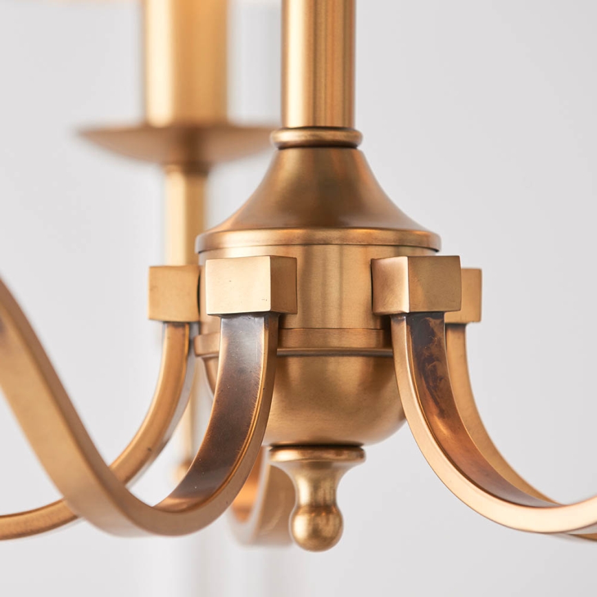 Endon 63627 - Kedjehängd ljuskrona STANFORD 5xE14/40W/230V mässing/beige
