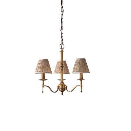 Endon 63628 - Ljuskrona med kedja STANFORD 3xE14/40W/230V mässing/beige