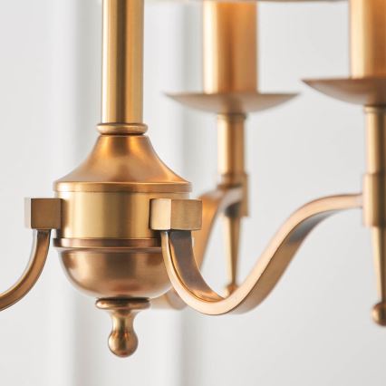 Endon 63628 - Ljuskrona med kedja STANFORD 3xE14/40W/230V mässing/beige
