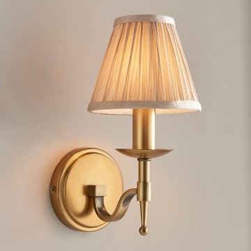Endon 63653 - Vägglampa STANFORD 1xE14/40W/230V mässing/beige