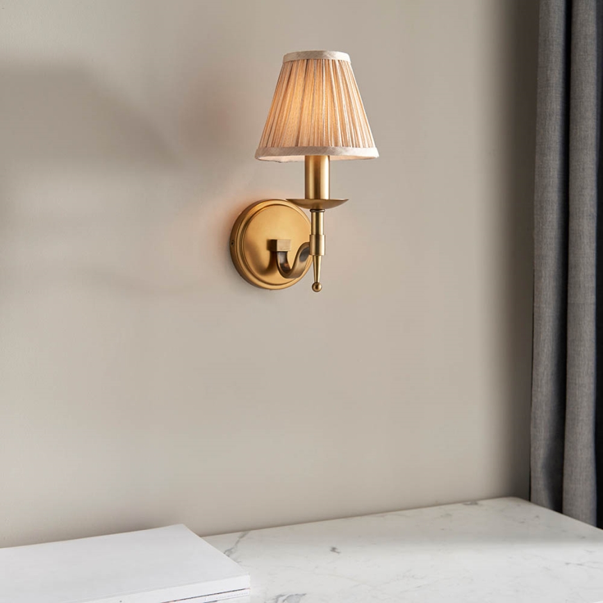 Endon 63653 - Vägglampa STANFORD 1xE14/40W/230V mässing/beige