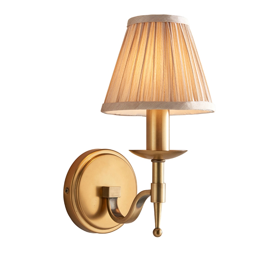 Endon 63653 - Vägglampa STANFORD 1xE14/40W/230V mässing/beige