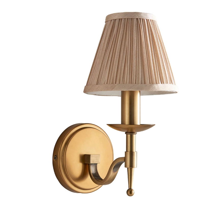 Endon 63653 - Vägglampa STANFORD 1xE14/40W/230V mässing/beige