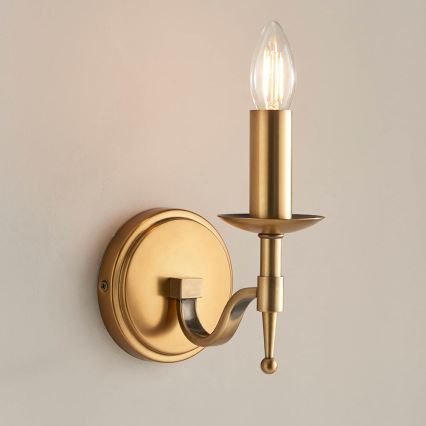 Endon 63653 - Vägglampa STANFORD 1xE14/40W/230V mässing/beige