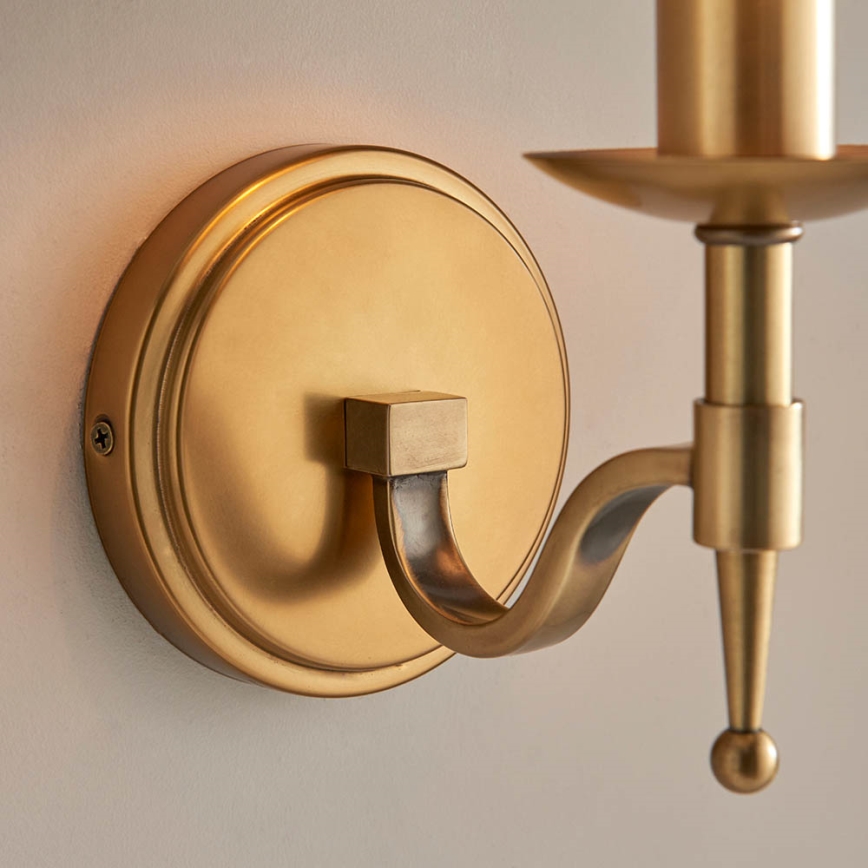 Endon 63653 - Vägglampa STANFORD 1xE14/40W/230V mässing/beige