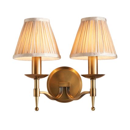 Endon 63654 - Vägglampa STANFORD 2xE14/40W/230V mässing/beige