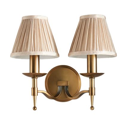 Endon 63654 - Vägglampa STANFORD 2xE14/40W/230V mässing/beige