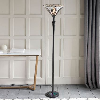 Endon 63933 - Golvlampa Tiffany ASTORIA 1xE27/60W/230V Ø 40 cm