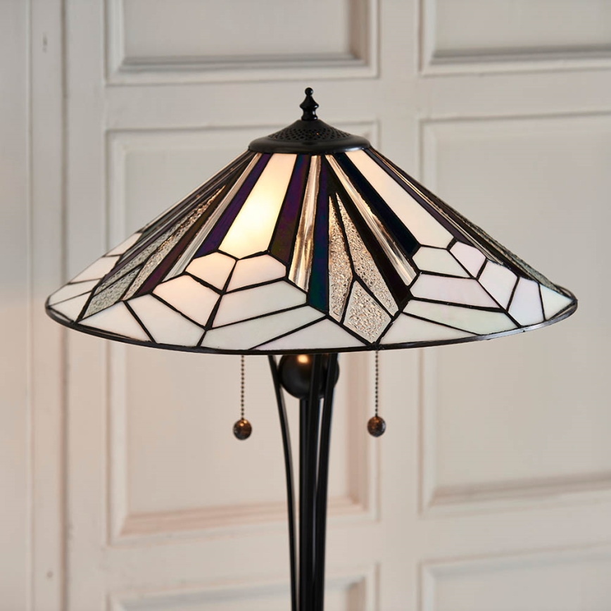 Endon 63934 - Golvlampa Tiffany ASTORIA, 2×E27/60W/230V, Ø 48 cm