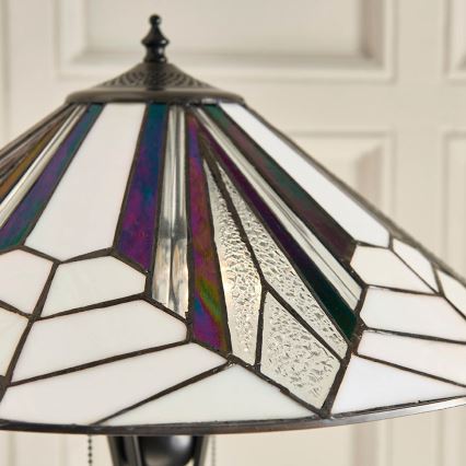Endon 63934 - Golvlampa Tiffany ASTORIA, 2×E27/60W/230V, Ø 48 cm