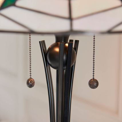 Endon 63934 - Golvlampa Tiffany ASTORIA, 2×E27/60W/230V, Ø 48 cm