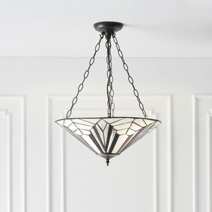 Endon 63936 - Ljuskrona med kedja Tiffany ASTORIA, 3x E27/60W/230V, Ø 48 cm