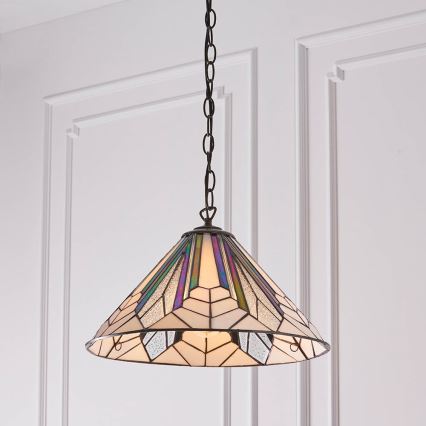 Endon 63937 - Ljuskrona med kedja Tiffany ASTORIA 1xE27/60W/230V Ø 40 cm