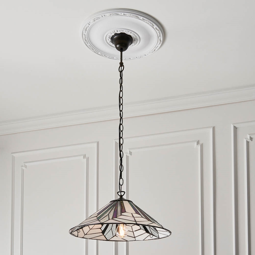 Endon 63938 - Tiffany ASTORIA hänglampa med kedja 1xE27/60W/230V Ø 48 cm