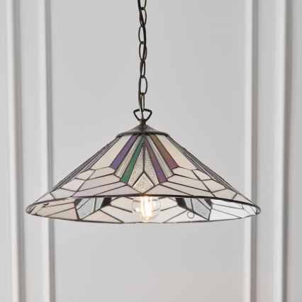 Endon 63938 - Tiffany ASTORIA hänglampa med kedja 1xE27/60W/230V Ø 48 cm