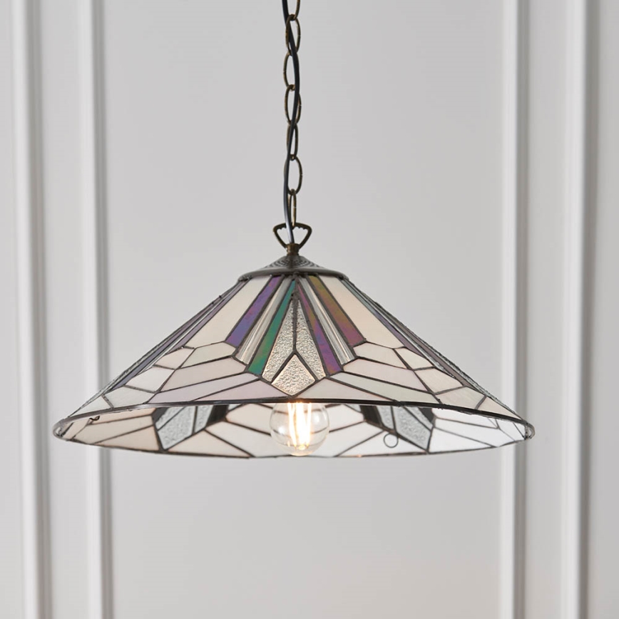 Endon 63938 - Tiffany ASTORIA hänglampa med kedja 1xE27/60W/230V Ø 48 cm