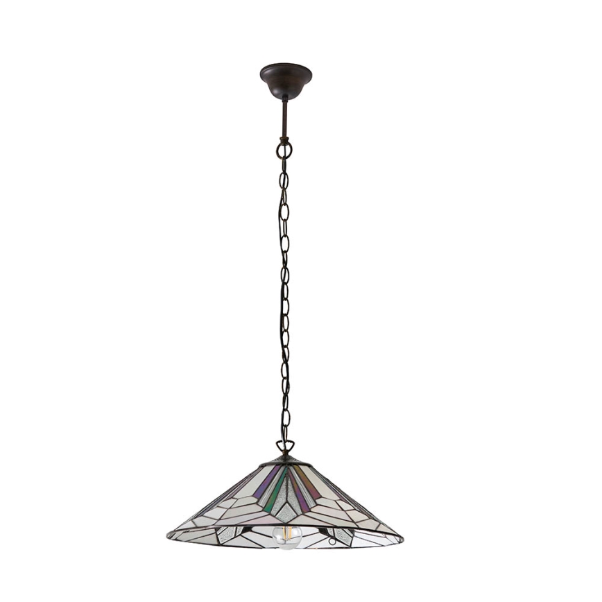 Endon 63938 - Tiffany ASTORIA hänglampa med kedja 1xE27/60W/230V Ø 48 cm