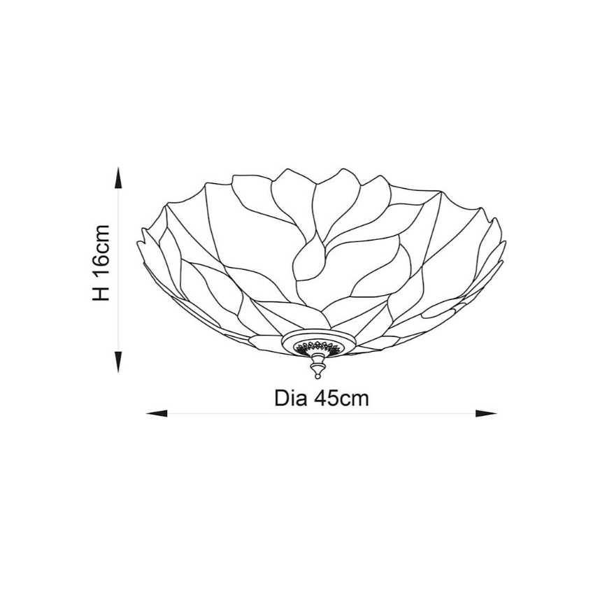 Endon 63960 - Taklampa Tiffany BOTANICA 2xE27/60W/230V Ø 45 cm