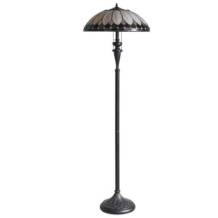 Endon 63972 - Golvlampa Tiffany BROOKLYN 2xE27/60W/230V Ø 50 cm
