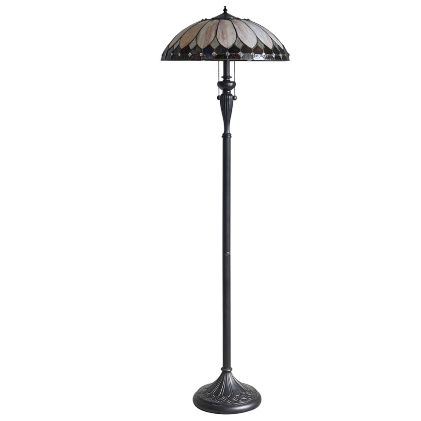 Endon 63972 - Golvlampa Tiffany BROOKLYN 2xE27/60W/230V Ø 50 cm