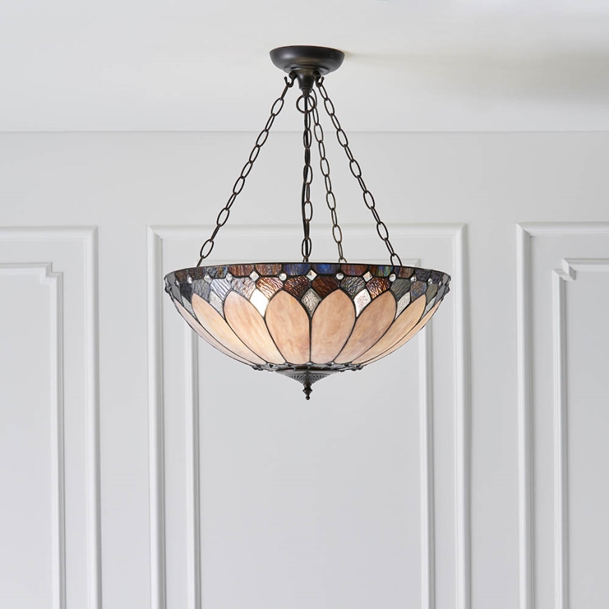 Endon 63976 - Ljuskrona med kedja Tiffany BROOKLYN 3xE27/60W/230V Ø 50 cm
