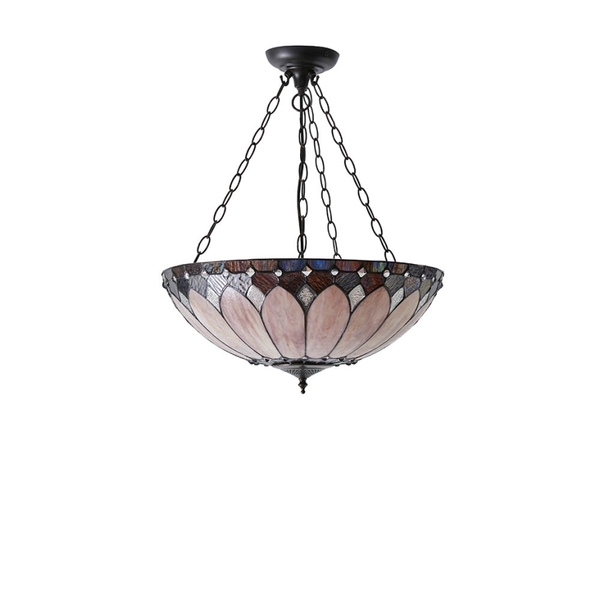 Endon 63976 - Ljuskrona med kedja Tiffany BROOKLYN 3xE27/60W/230V Ø 50 cm