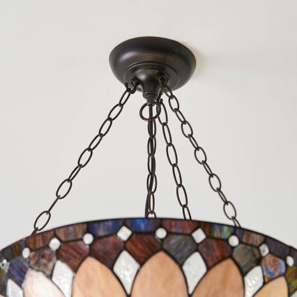 Endon 63976 - Ljuskrona med kedja Tiffany BROOKLYN 3xE27/60W/230V Ø 50 cm
