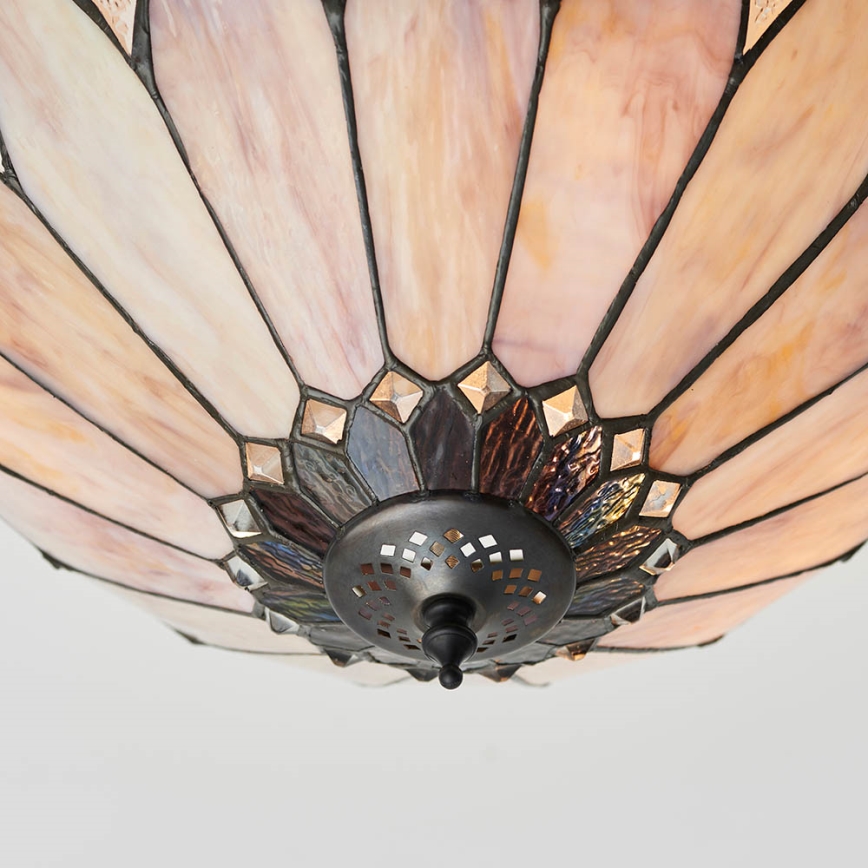 Endon 63978 - Ytmonterad Tiffany-taklampa BROOKLYN 3xE27/60W/230V Ø40 cm