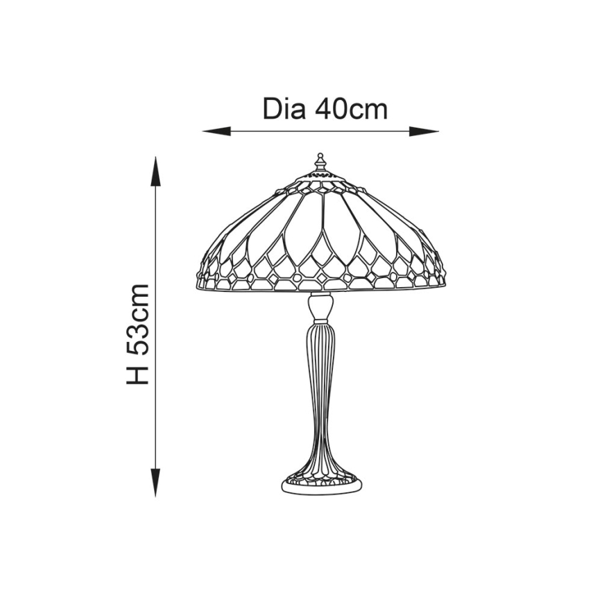 Endon 63982 - Bordslampa Tiffany BROOKLYN 1xE27/60W/230V Ø 40 cm