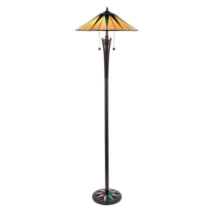 Endon 64041 - Golvlampa Tiffany DARK STAR 2xE27/60W/230V Ø 49 cm