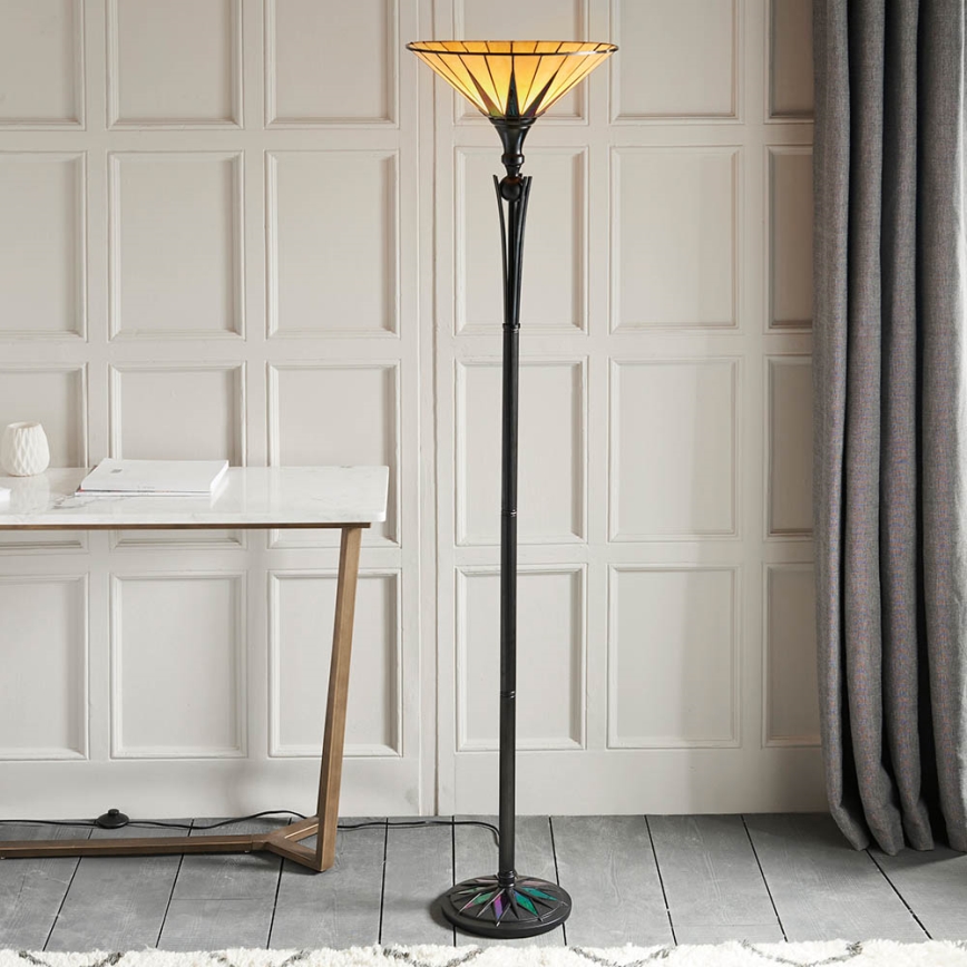 Endon 64042 - Golvlampa Tiffany DARK STAR 1xE27/60W/230V Ø 42 cm