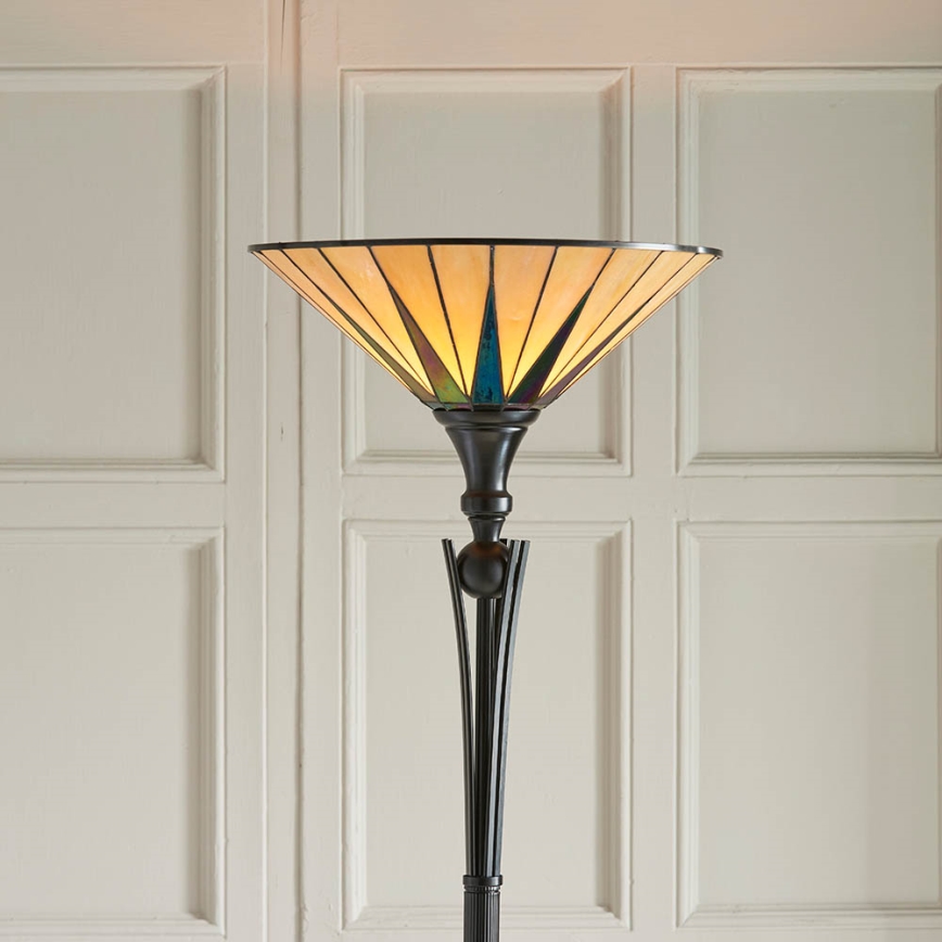 Endon 64042 - Golvlampa Tiffany DARK STAR 1xE27/60W/230V Ø 42 cm