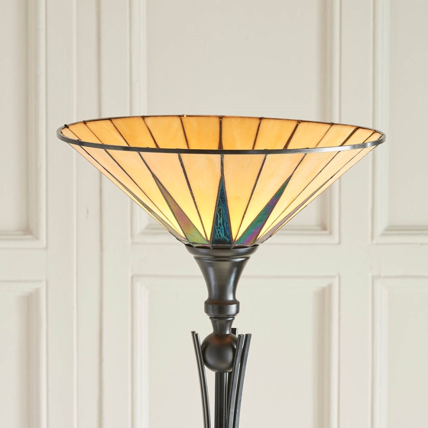 Endon 64042 - Golvlampa Tiffany DARK STAR 1xE27/60W/230V Ø 42 cm