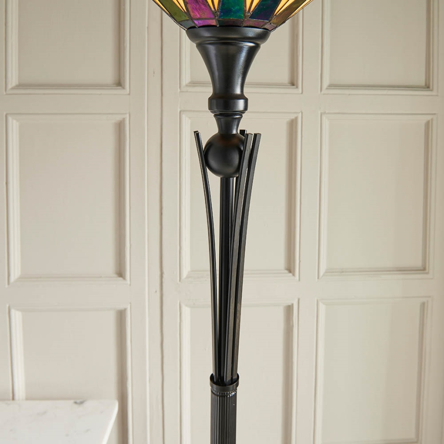 Endon 64042 - Golvlampa Tiffany DARK STAR 1xE27/60W/230V Ø 42 cm