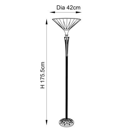 Endon 64042 - Golvlampa Tiffany DARK STAR 1xE27/60W/230V Ø 42 cm