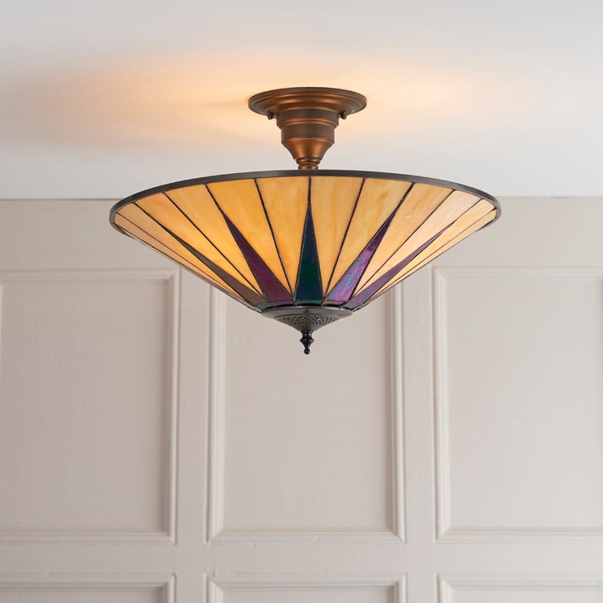 Endon 64043 - Plafondlampa Tiffany DARK STAR, 3x E27/60W/230V, Ø 49 cm