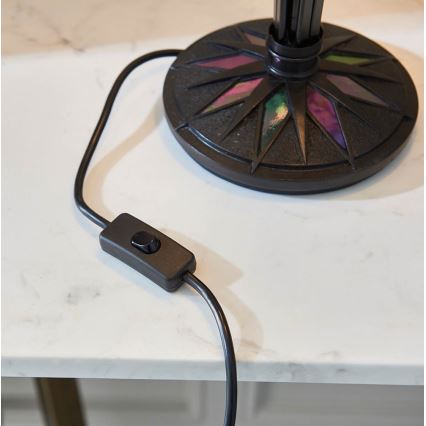 Endon 64045 - Bordslampa Tiffany DARK STAR 2xE27/60W/230V Ø 49 cm