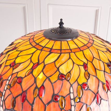 Endon 64070 - Golvlampa Tiffany DRAGONFLY 2xE27/60W/230V Ø 50 cm