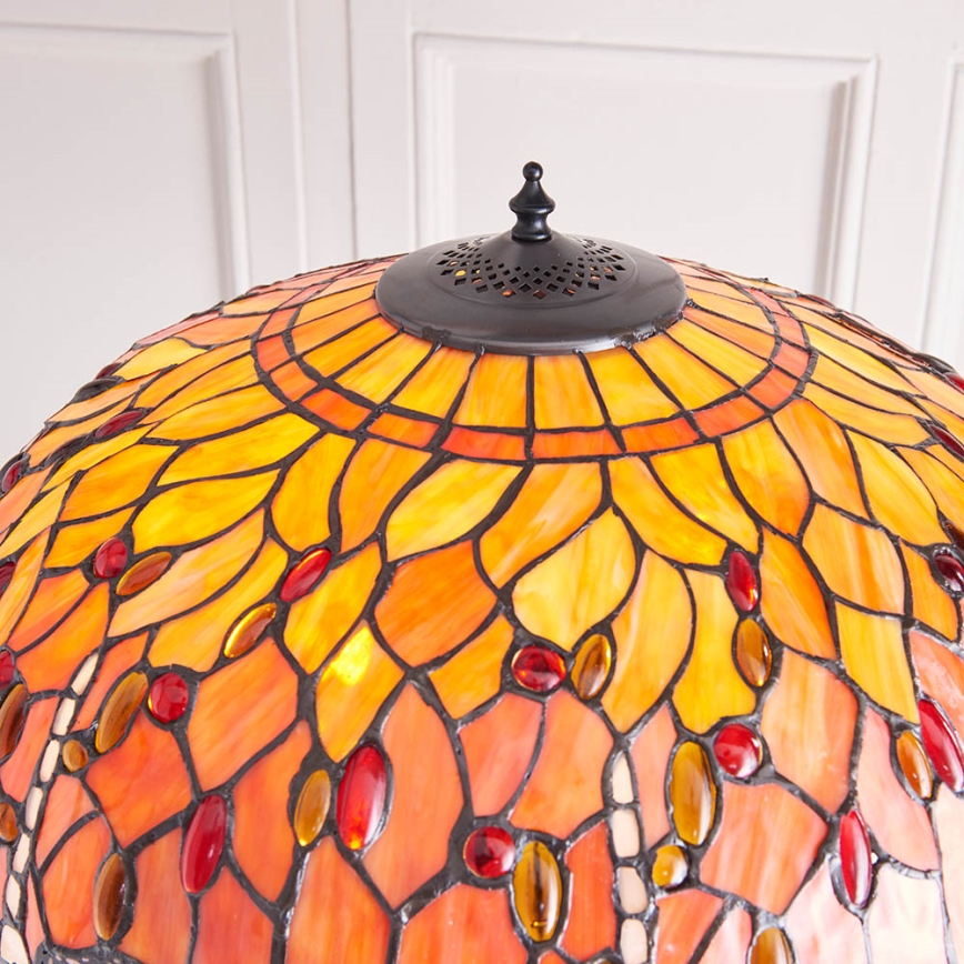 Endon 64070 - Golvlampa Tiffany DRAGONFLY 2xE27/60W/230V Ø 50 cm