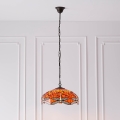 Endon 64081 - Ljuskrona med kedja Tiffany DRAGONFLY 3x E27/60W/230V Ø 41 cm