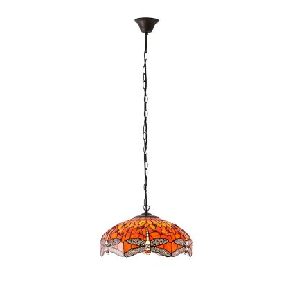Endon 64081 - Ljuskrona med kedja Tiffany DRAGONFLY 3x E27/60W/230V Ø 41 cm