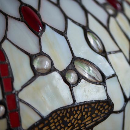 Endon 64085 - Bordslampa Tiffany DRAGONFLY 2xE27/60W/230V diam. 41 cm