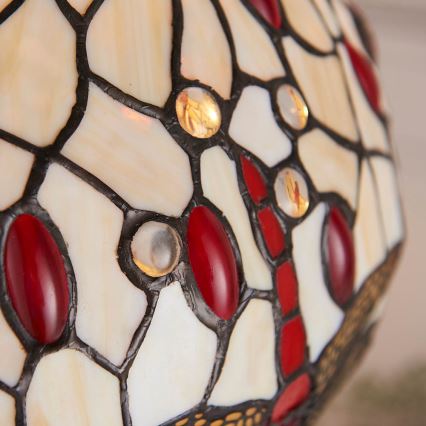 Endon 64086 - Bordslampa Tiffany DRAGONFLY 2xE27/60W/230V, Ø 30 cm