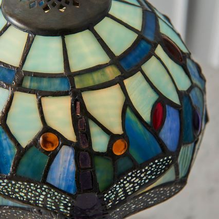 Endon 64088 - Bordslampa Tiffany DRAGONFLY 1xE14/40W/230V Ø 20 cm