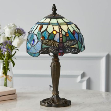 Endon 64088 - Bordslampa Tiffany DRAGONFLY 1xE14/7W/230V Ø 20 cm