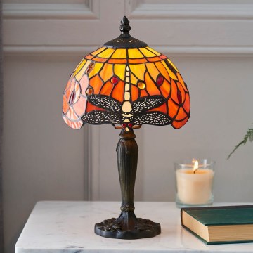 Endon 64091 - Bordslampa Tiffany DRAGONFLY 1xE14/7W/230V Ø 20 cm