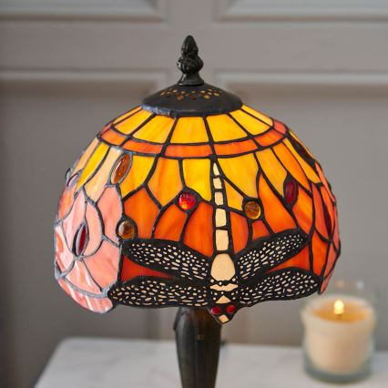 Endon 64091 - Bordslampa Tiffany DRAGONFLY 1xE14/7W/230V Ø 20 cm