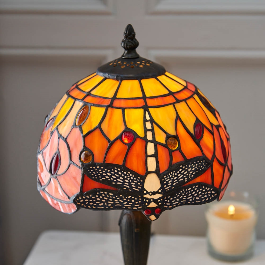 Endon 64091 - Bordslampa Tiffany DRAGONFLY 1xE14/7W/230V Ø 20 cm